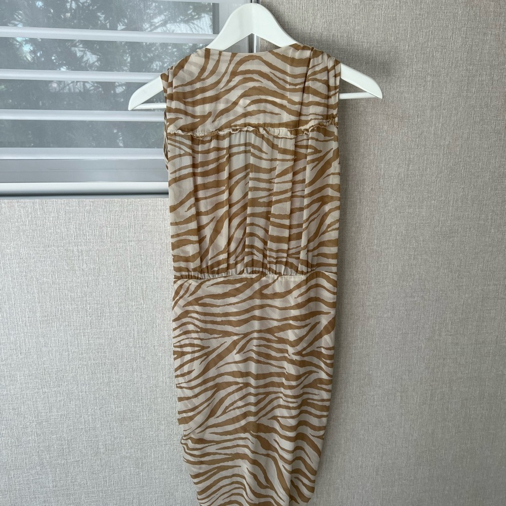 Veronica Beard Woman Soheyla Ruched Tiger-Print Silk-Georgette Mini Dress Size 2